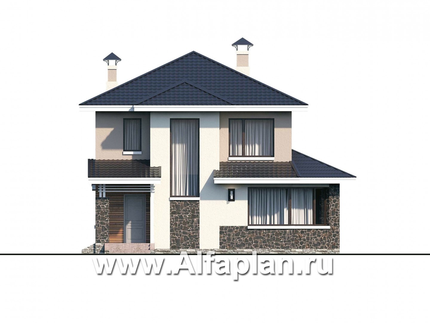 Проекты домов Альфаплан - «Сердцеед» - оригинальный и компактный коттедж - изображение фасада №1