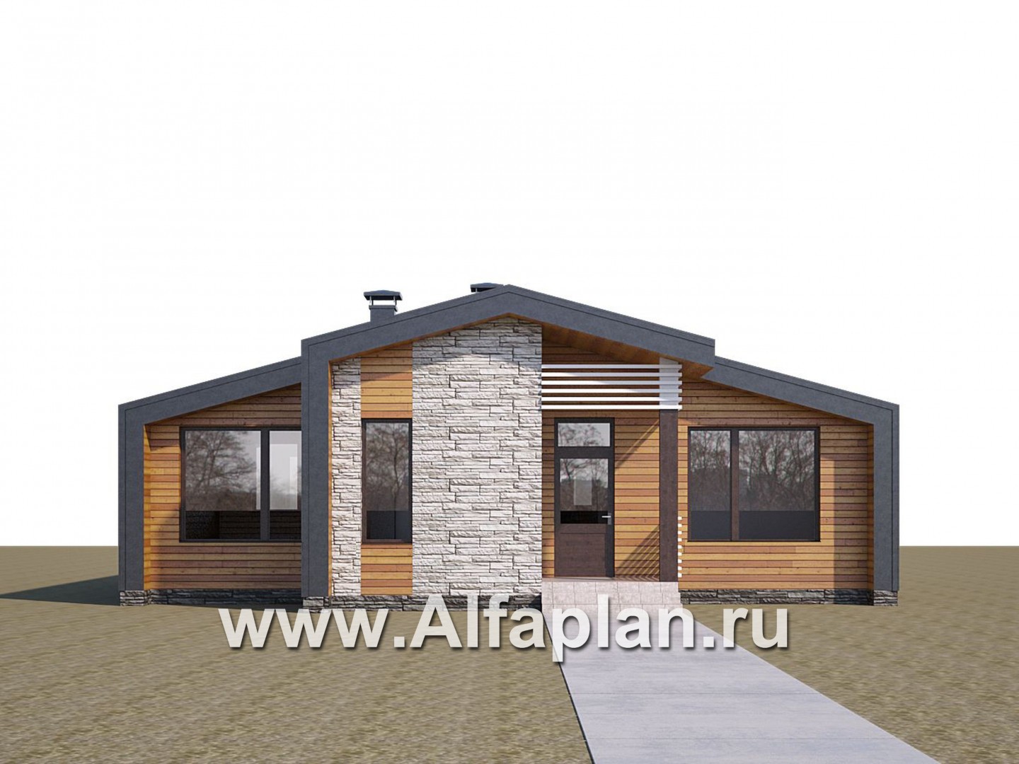 Проекты домов Альфаплан - «Альфа» - каркасный дом с сауной - дополнительное изображение №2