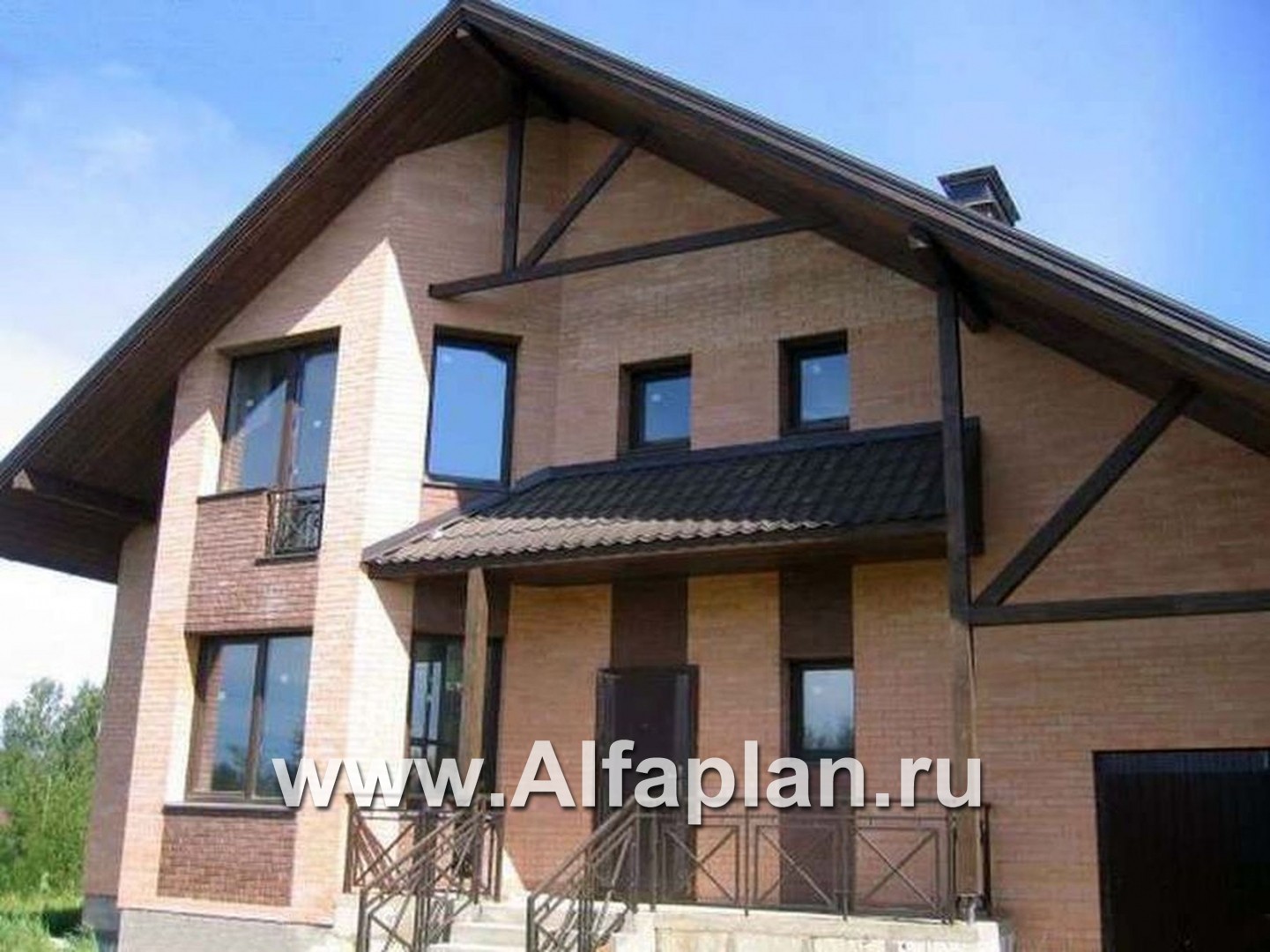 «Регенсбург»- проект дома, в немецком стиле, с эркером, с гаражом и с террасой - дизайн дома №4