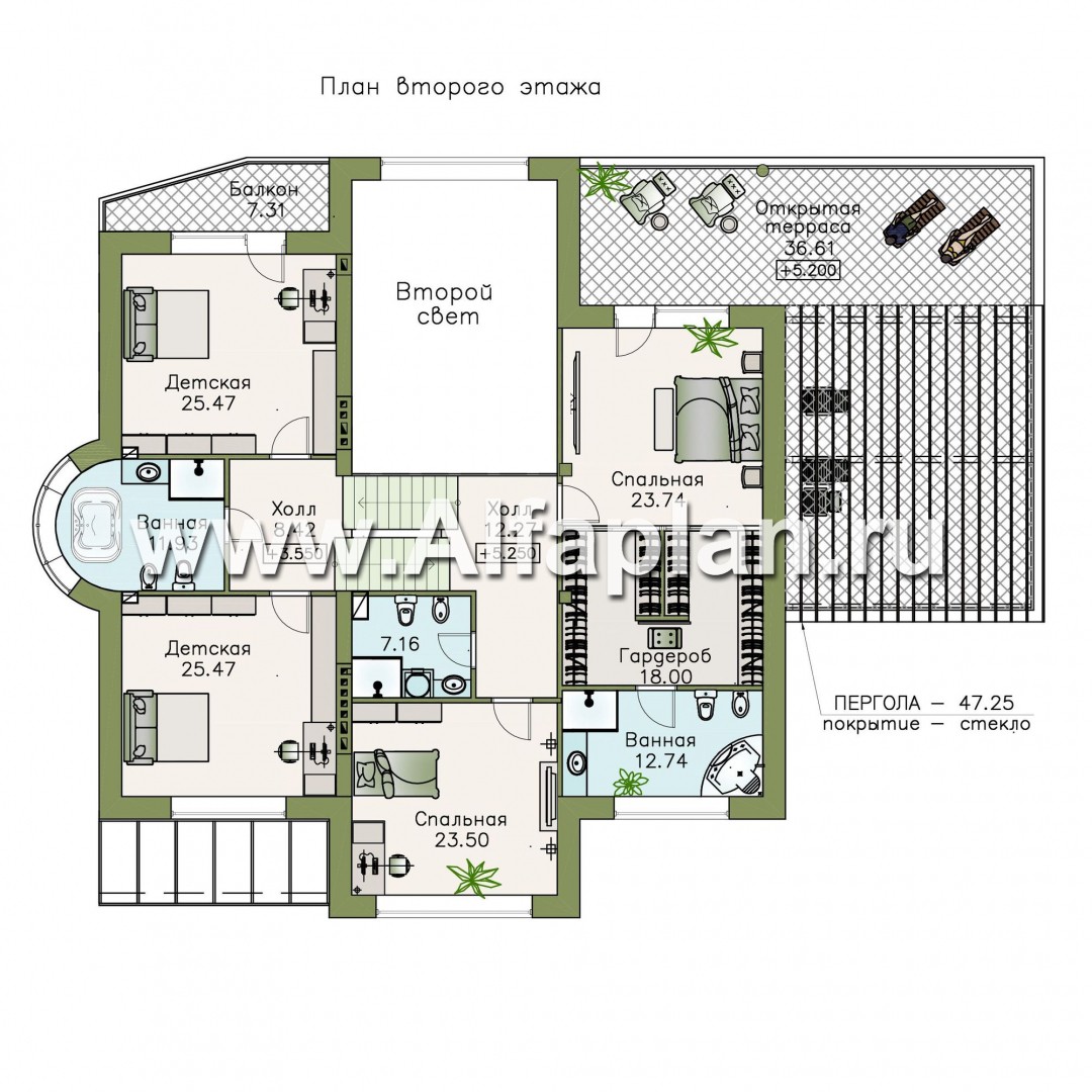 «Глория» - проект эксклюзивного дома, вилла с бассейном и зимним садом, со вспомогательным домом, гараж на 3 авто - план дома