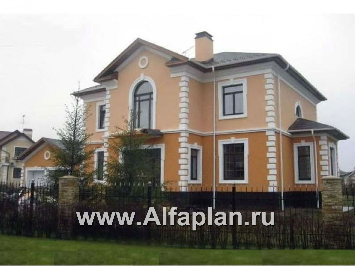 Проекты домов Альфаплан - Двухэтажный коттедж в стиле «Петровское барокко» - дополнительное изображение №2