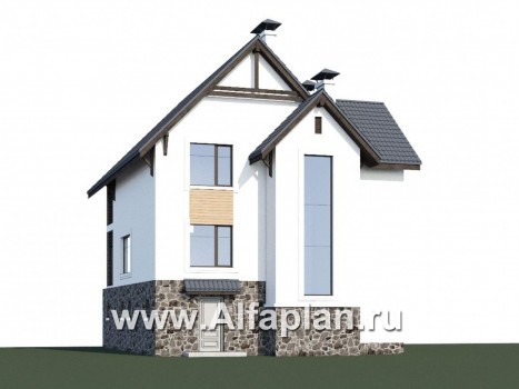 Проекты домов Альфаплан - «Фея снов» - трехэтажный дом с гаражом, террасой и лоджией - превью дополнительного изображения №1