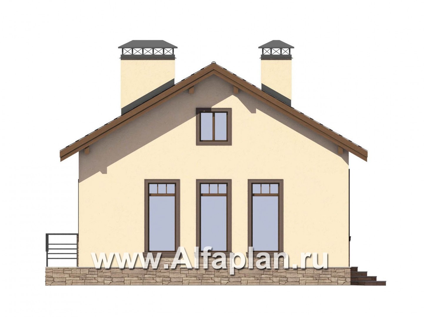 Проекты домов Альфаплан - Комфортабельная дача для небольшой семьи - изображение фасада №3