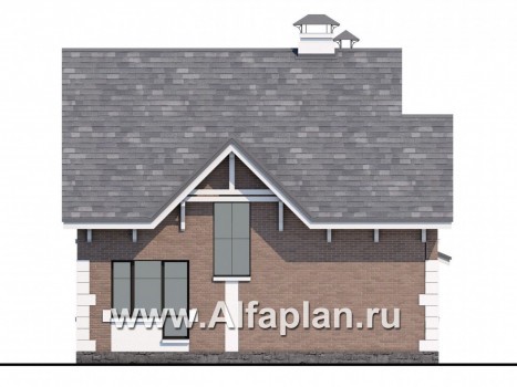 Проекты домов Альфаплан - Кирпичный дом «Боспор» с мансардой - превью фасада №4