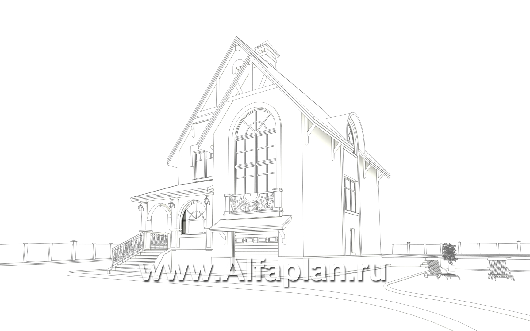 Проект трехэтажного дома из газобетона «Индиго», с гаражом в цоколе - дизайн дома №2