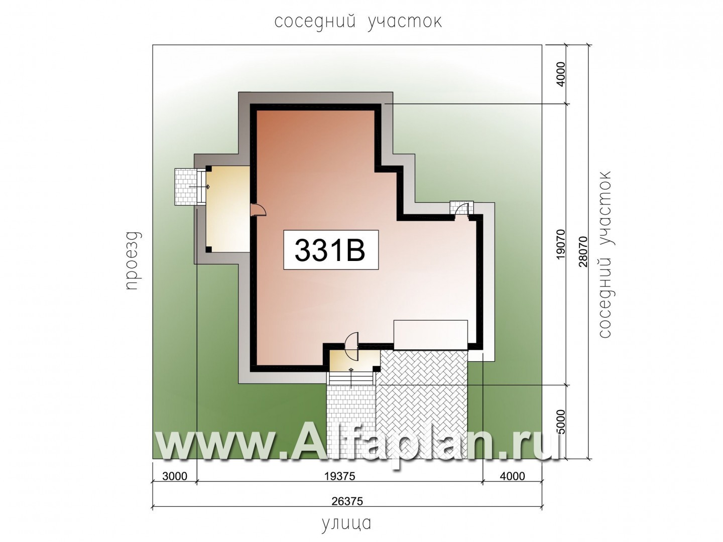 Проекты домов Альфаплан - «Ариадна» - одноэтажный дом с большим гаражом - дополнительное изображение №2