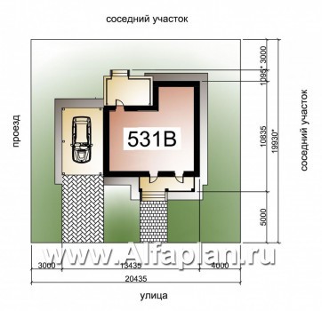 Проекты домов Альфаплан - Кирпичный дом «Панорама» - навесом - превью дополнительного изображения №2
