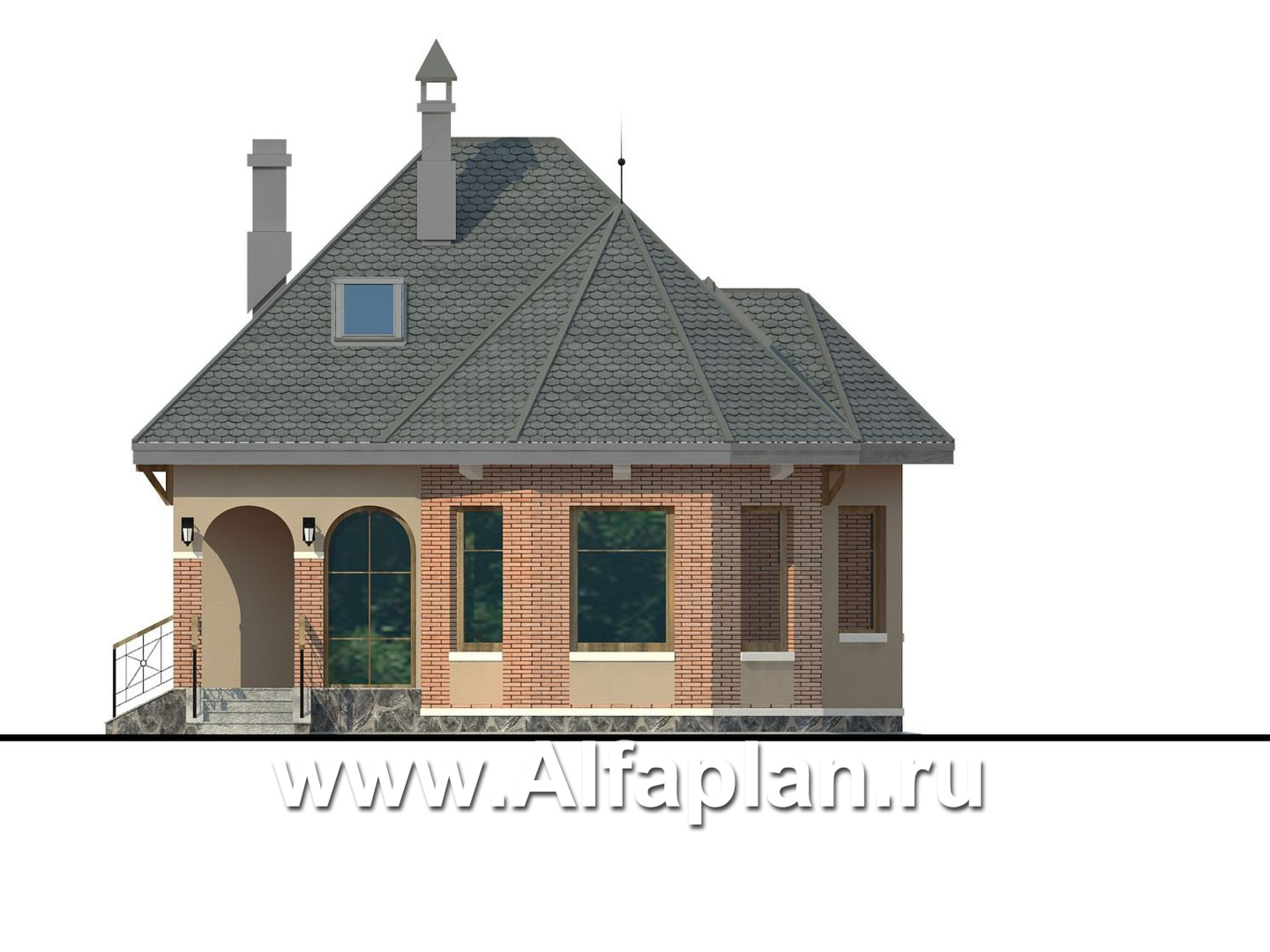 Проекты домов Альфаплан - «Душечка» - небольшой дом - - изображение фасада №1