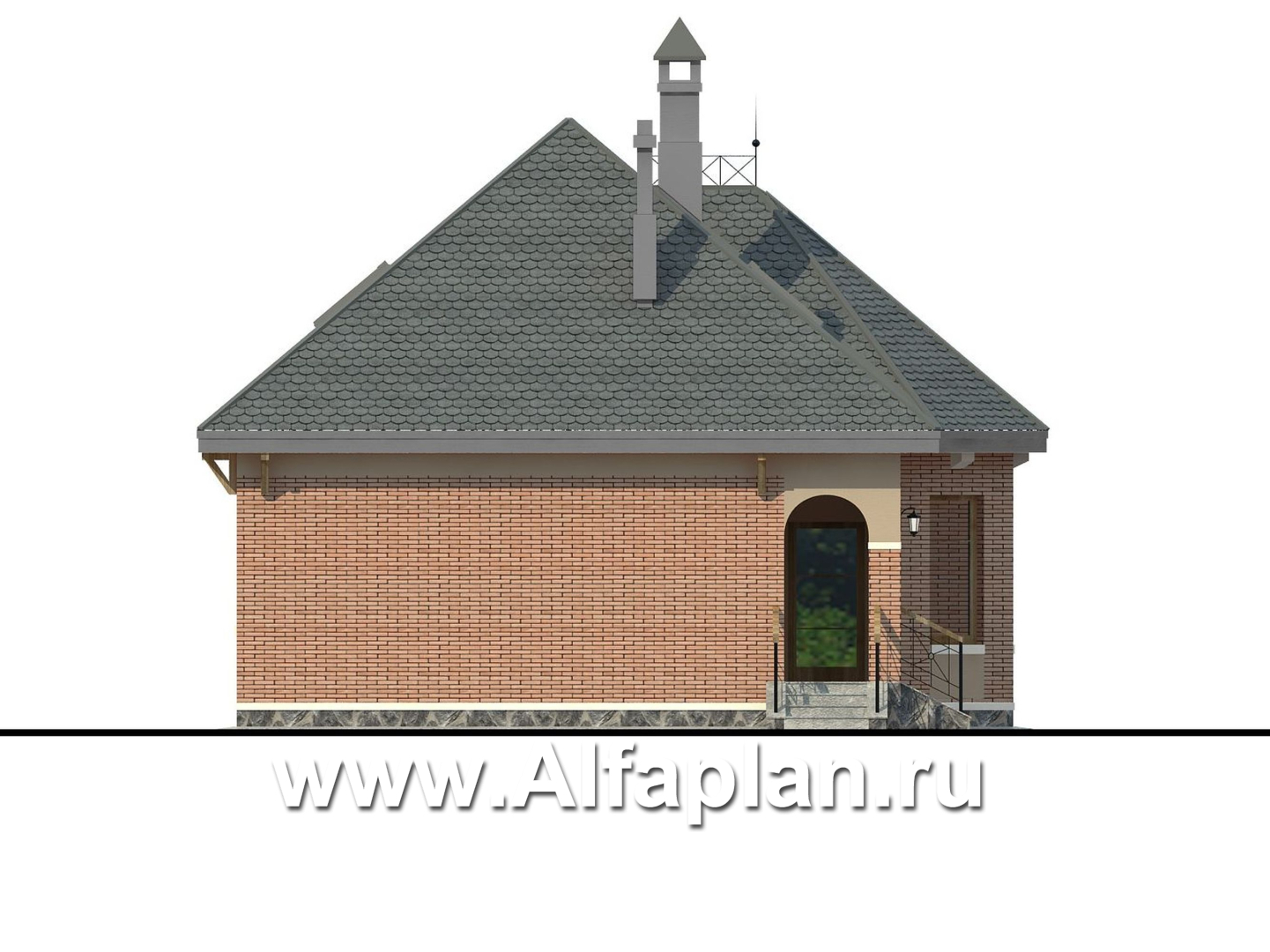 Проекты домов Альфаплан - «Душечка» - небольшой дом - - изображение фасада №3