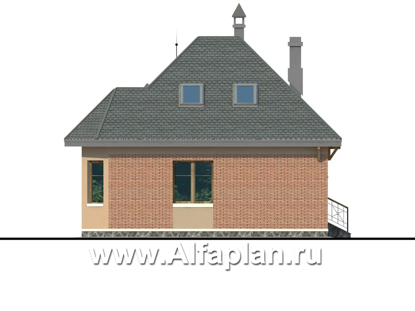 Проекты домов Альфаплан - «Душечка» - небольшой дом - - изображение фасада №4