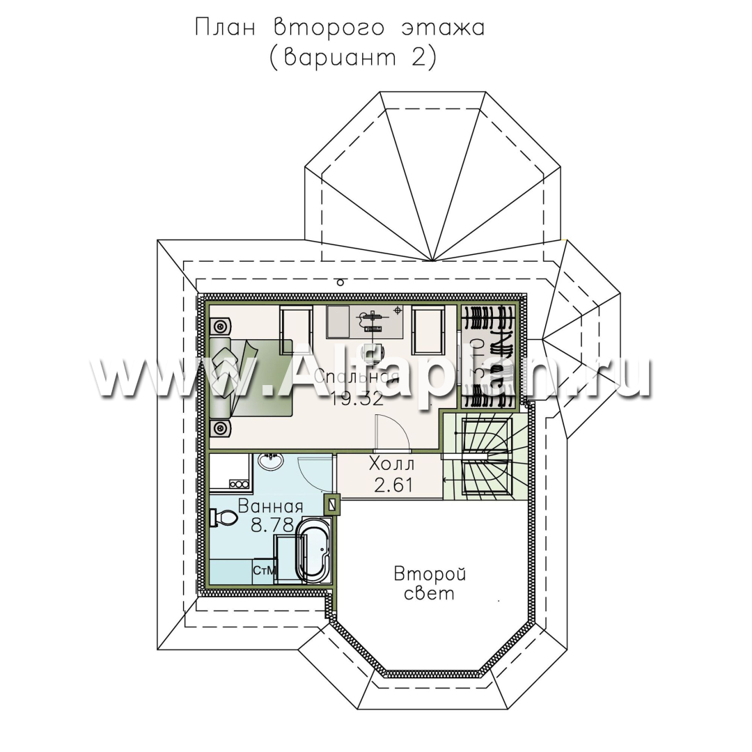Проекты домов Альфаплан - «Душечка» - небольшой дом - - изображение плана проекта №3