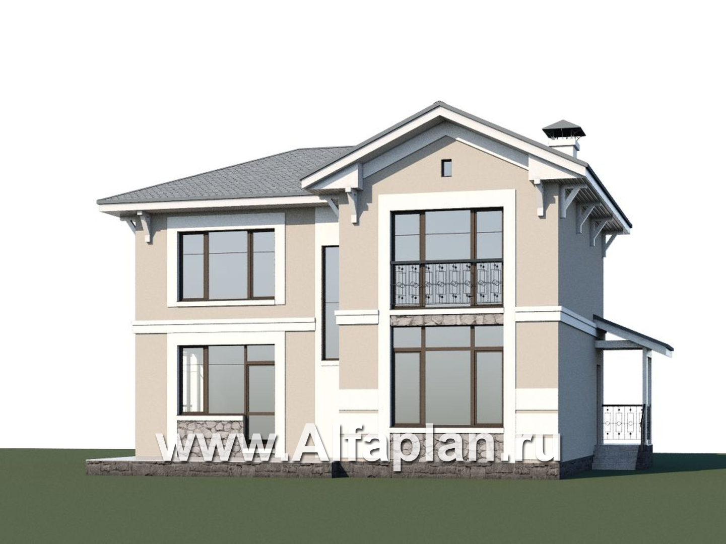 Проекты домов Альфаплан - «Невский стиль» - удобный и красивый двухэтажный дом - дополнительное изображение №2