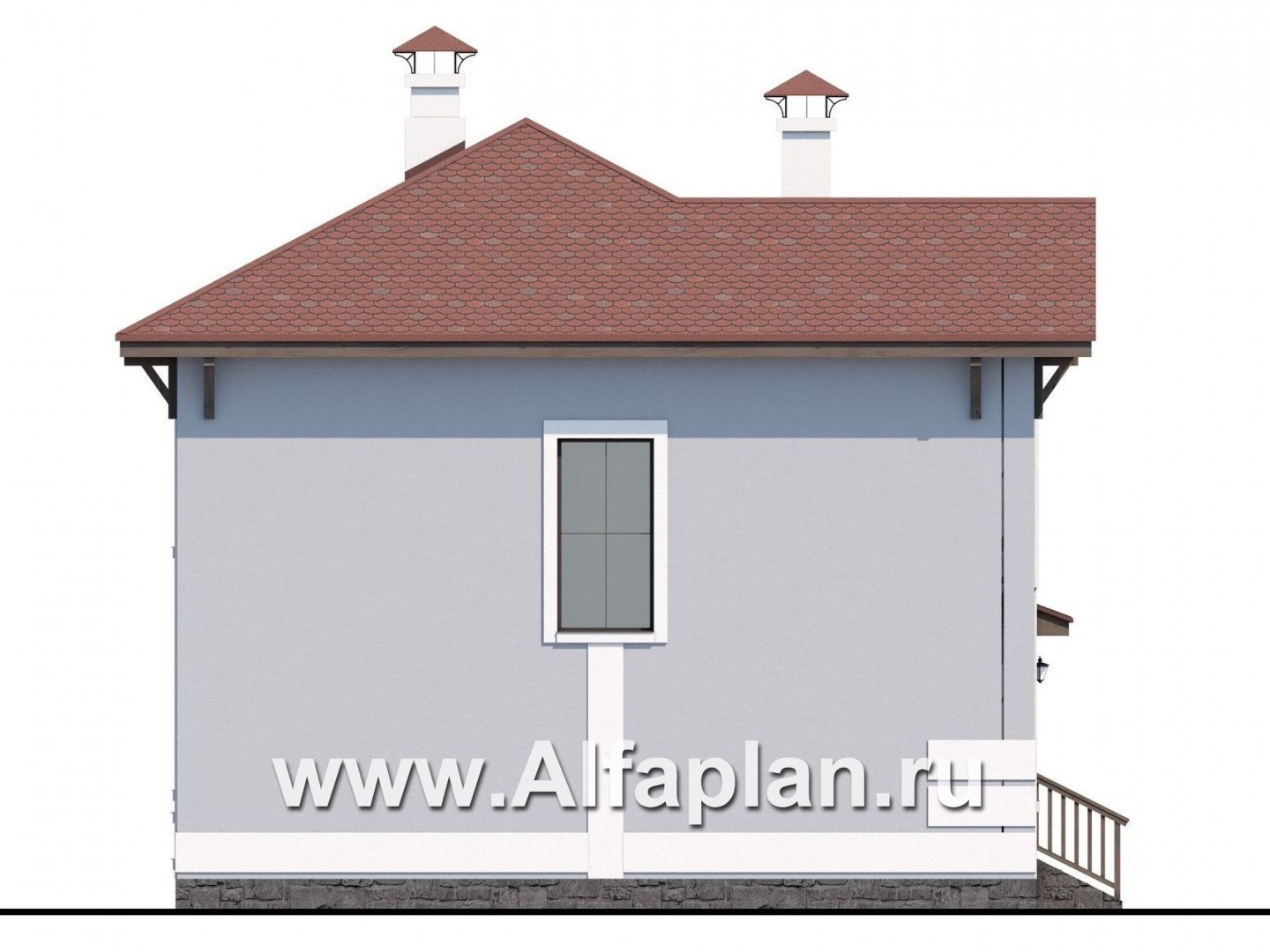 Проекты домов Альфаплан - Кирпичный дом «Собственный рай» - изображение фасада №3