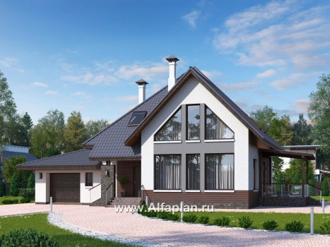 Проекты домов Альфаплан - «Плеяды» - современный мансардный дом - превью дополнительного изображения №1