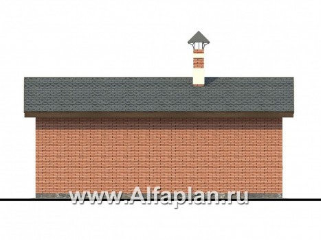 Проекты домов Альфаплан - Баня с уютной верандой - превью фасада №4