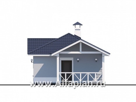 Проект бани с верандой, в классическом стиле - превью фасада дома